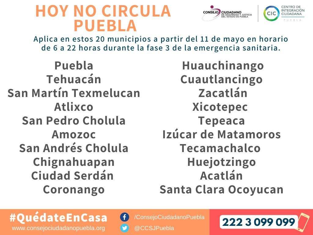 Lo que tienes que saber sobre el Hoy No Circula en Puebla - Manatí
