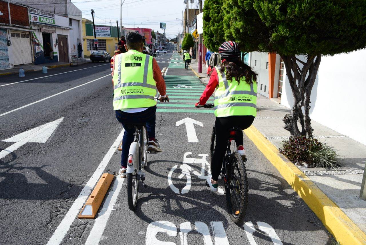 Fotografía de la ciclovía inaugurada en Puebla