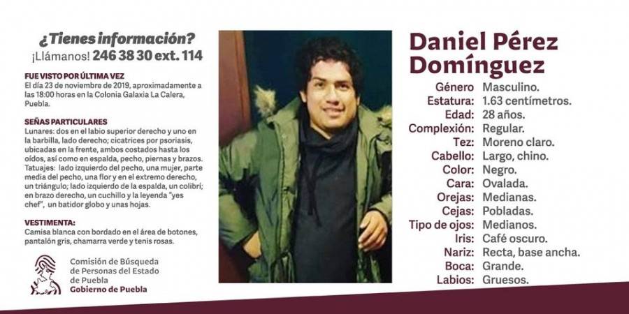 Daniel Pérez Domínguez desaparecido