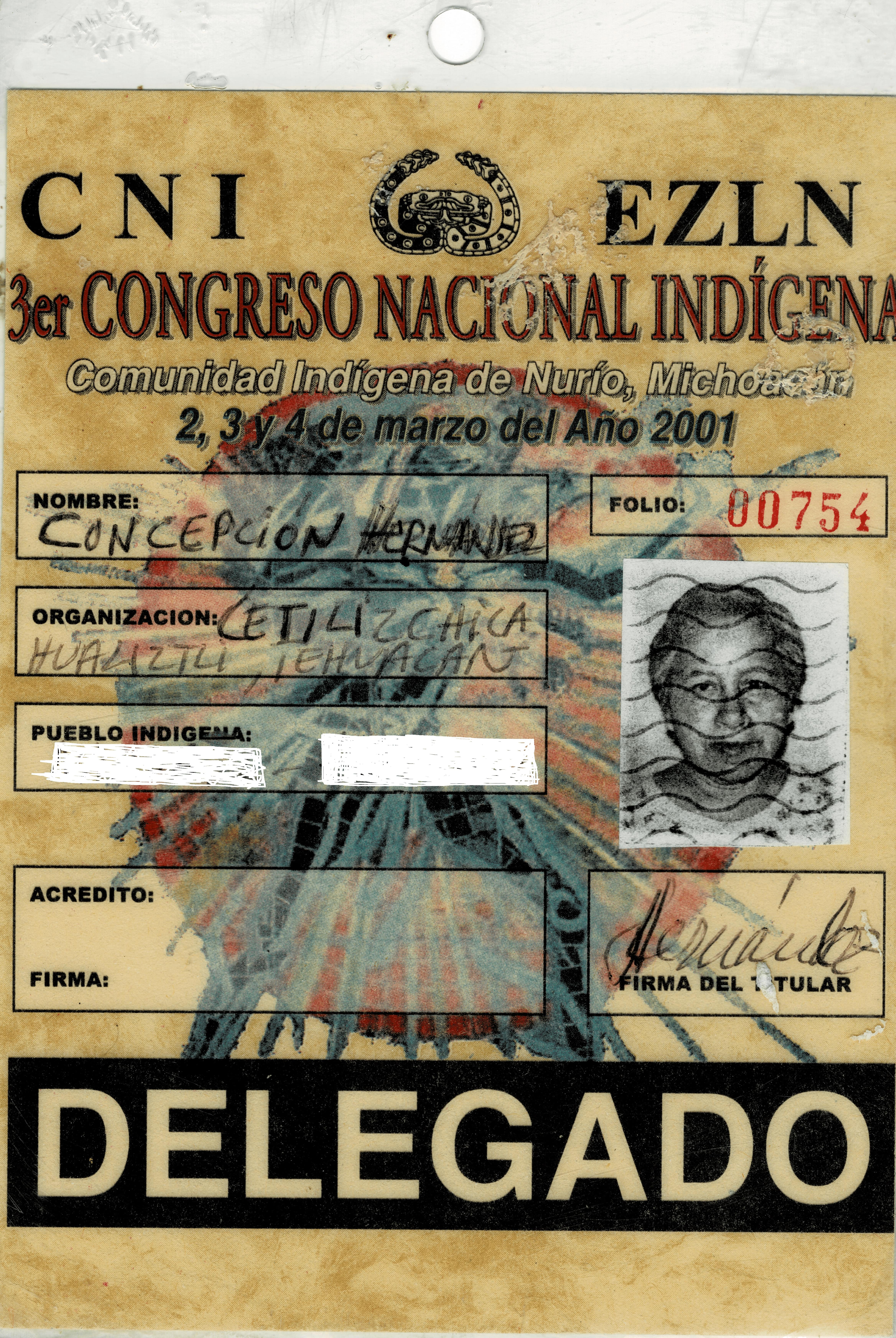 Concepción Hernández fue asesora del EZLN durante la firma de los acuerdos de San Andrés con el gobierno federal. La fotografía pertenece al archivo personal de Hernández.