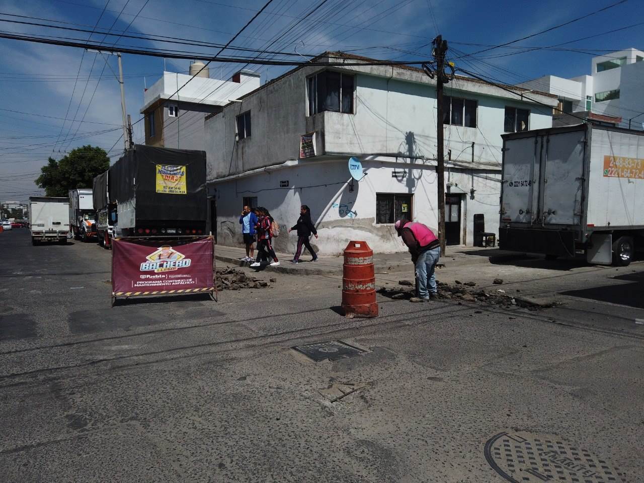 El Bachero, programa de rehabilitación de calles en la ciudad de Puebla.