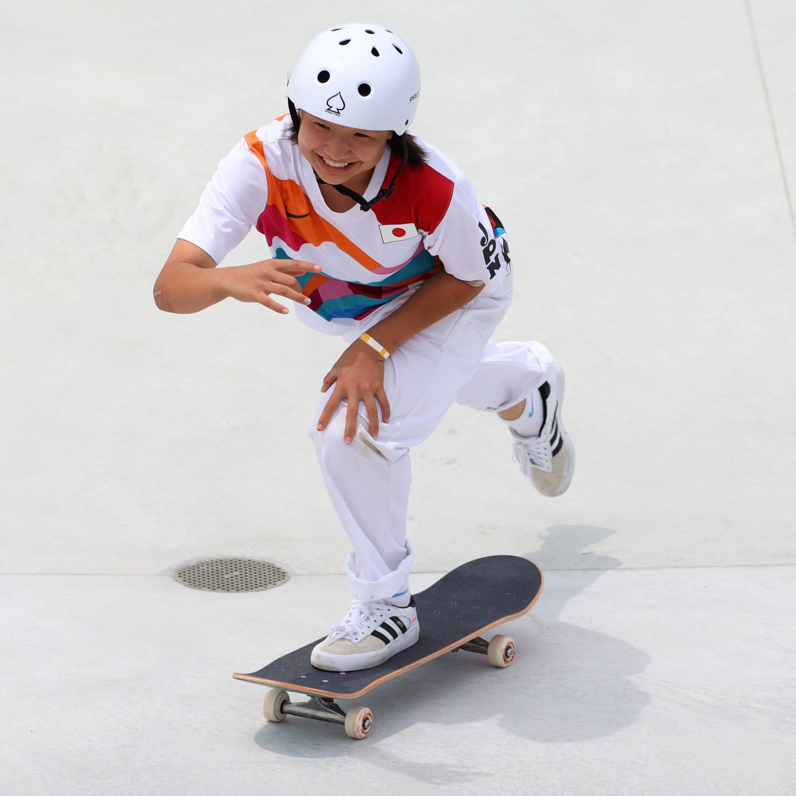 Momiji Yishiya fue una de las medallistas en skate olímpico en las competencias de Tokio 2020. 