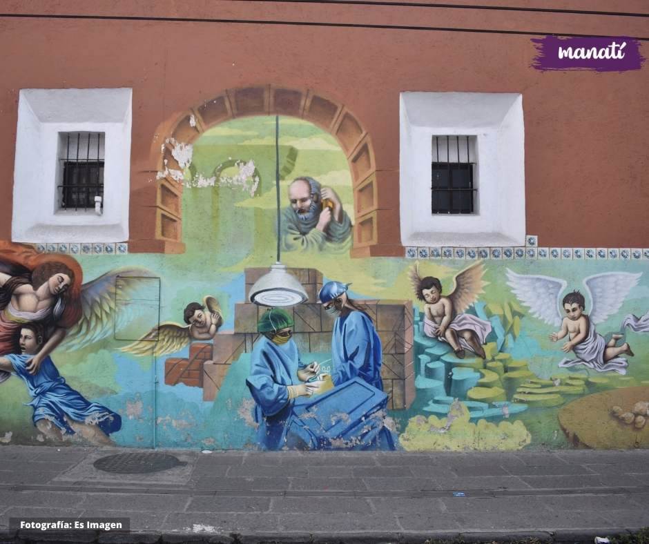 murales de médicos en Puebla