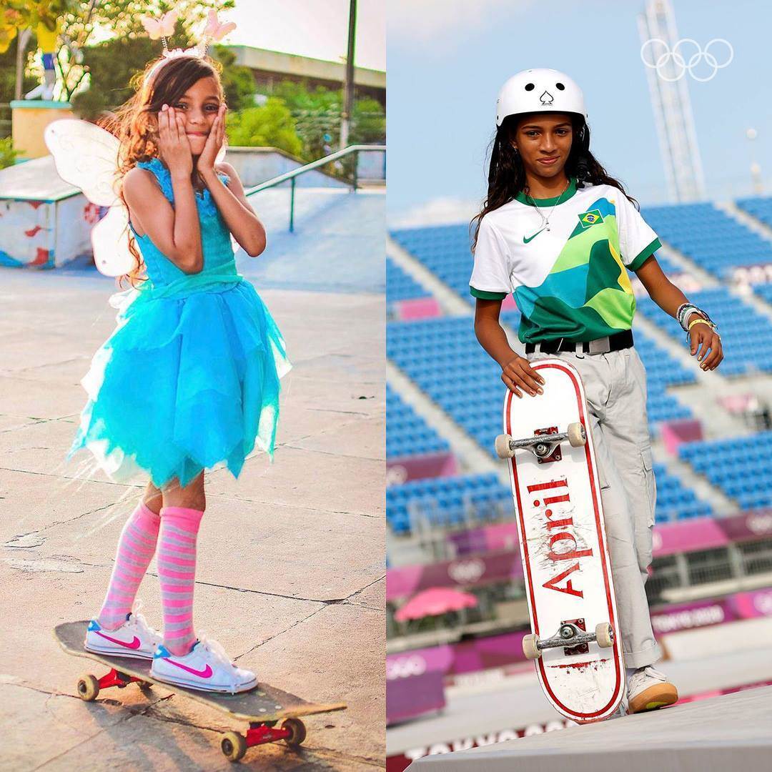 Rayssa Real ganó la medalla de plata en la primera competencia olímpica de skate. Tiene 13 años y es originaria de Brasil.