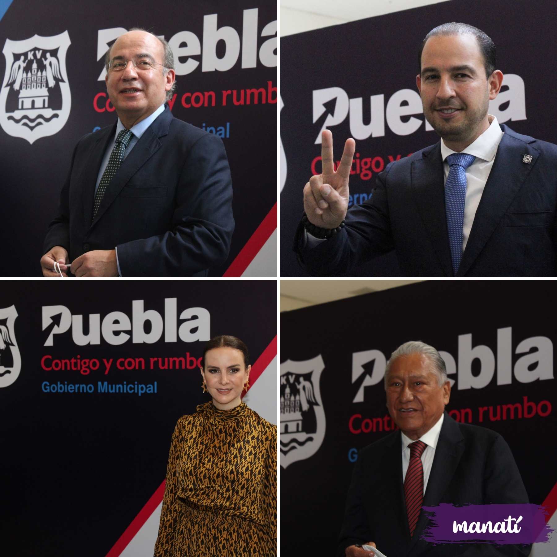 Felipe Calderón, Marko Cortés, Nancy de la Sierra y Melquiades Morales Flores 
