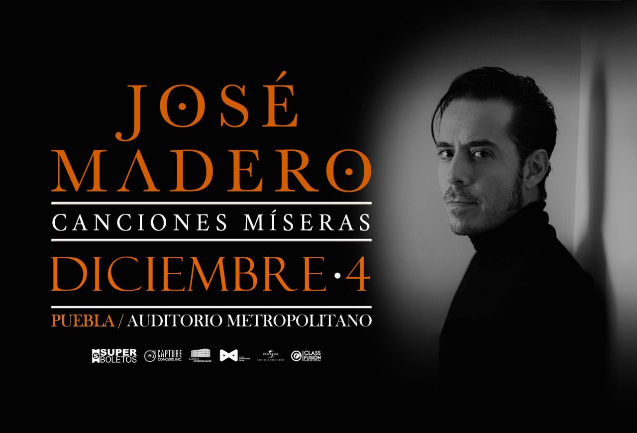Cartel del concierto de José Madero en Puebla