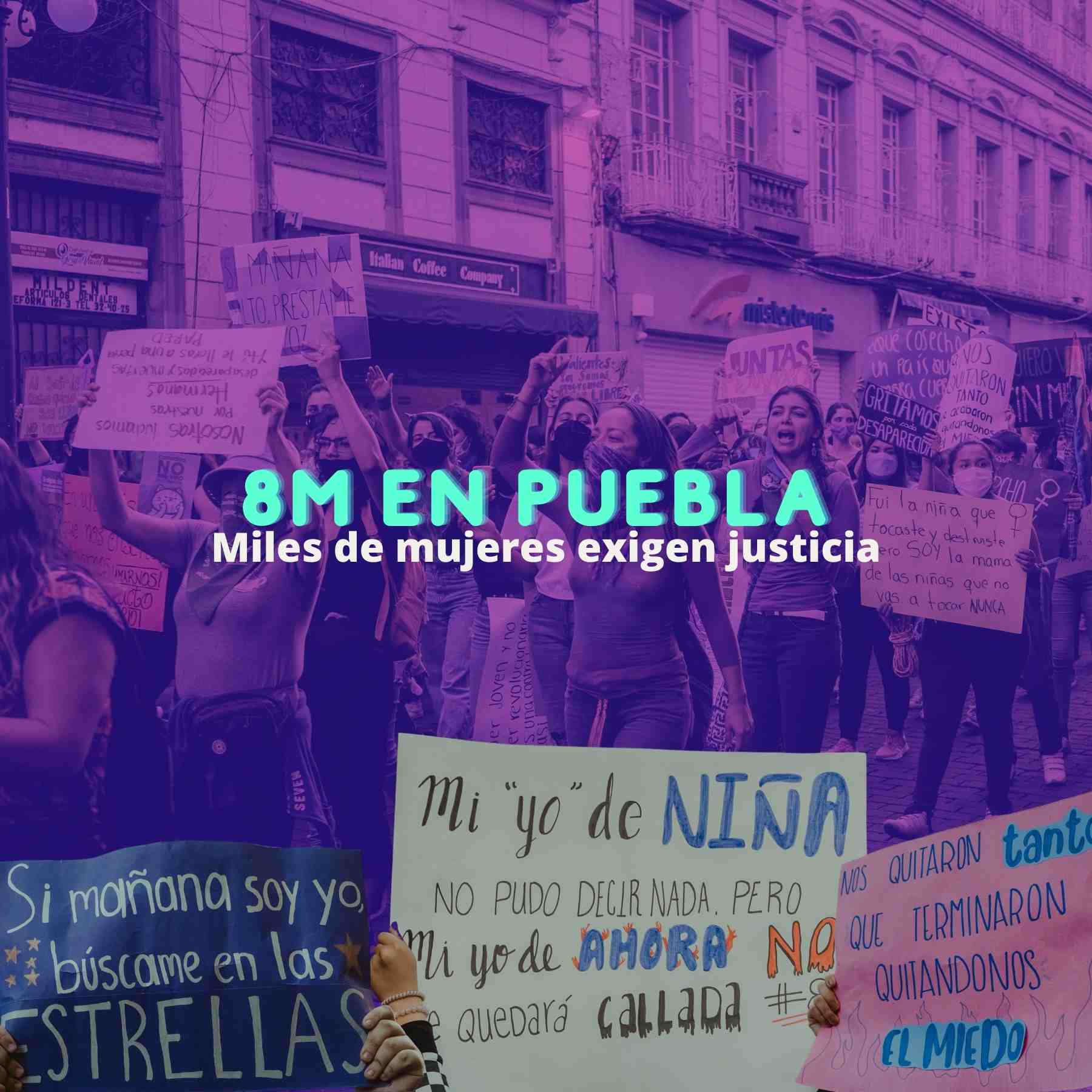 8m en puebla marcha justicia mujeres víctimas