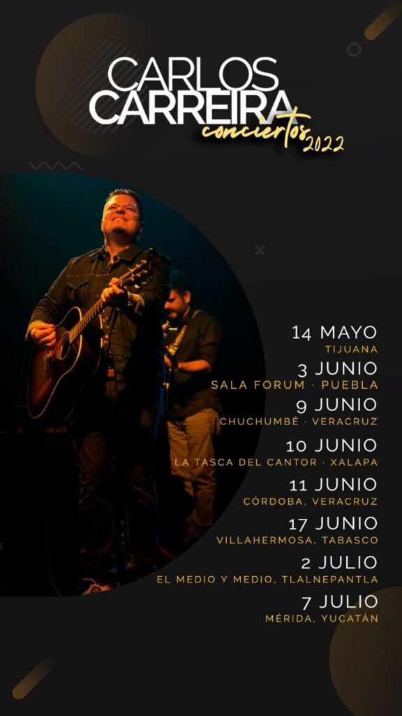 Cartel del concierto de Carlos Carreira en Puebla
