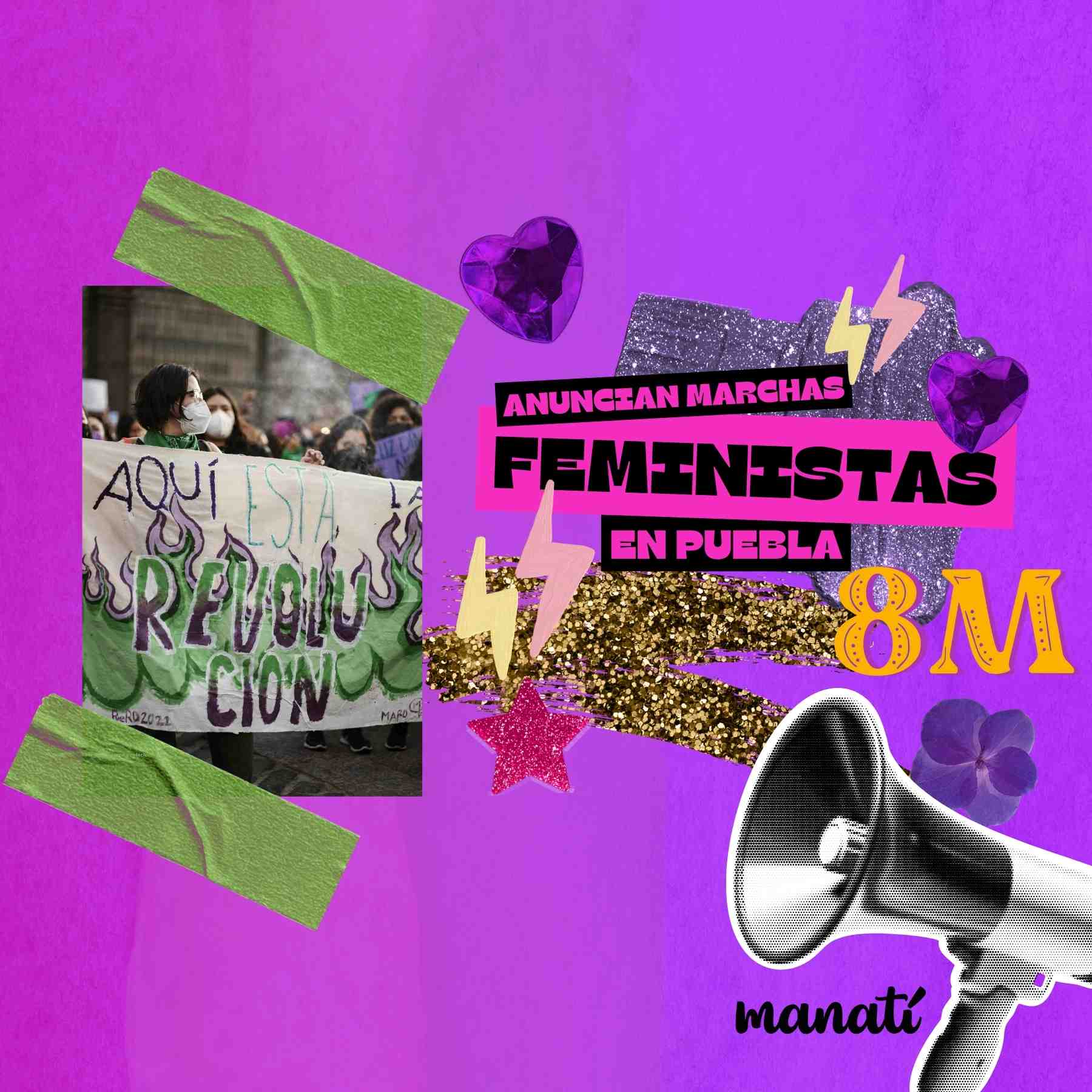 marcha feminista puebla 8M 2024