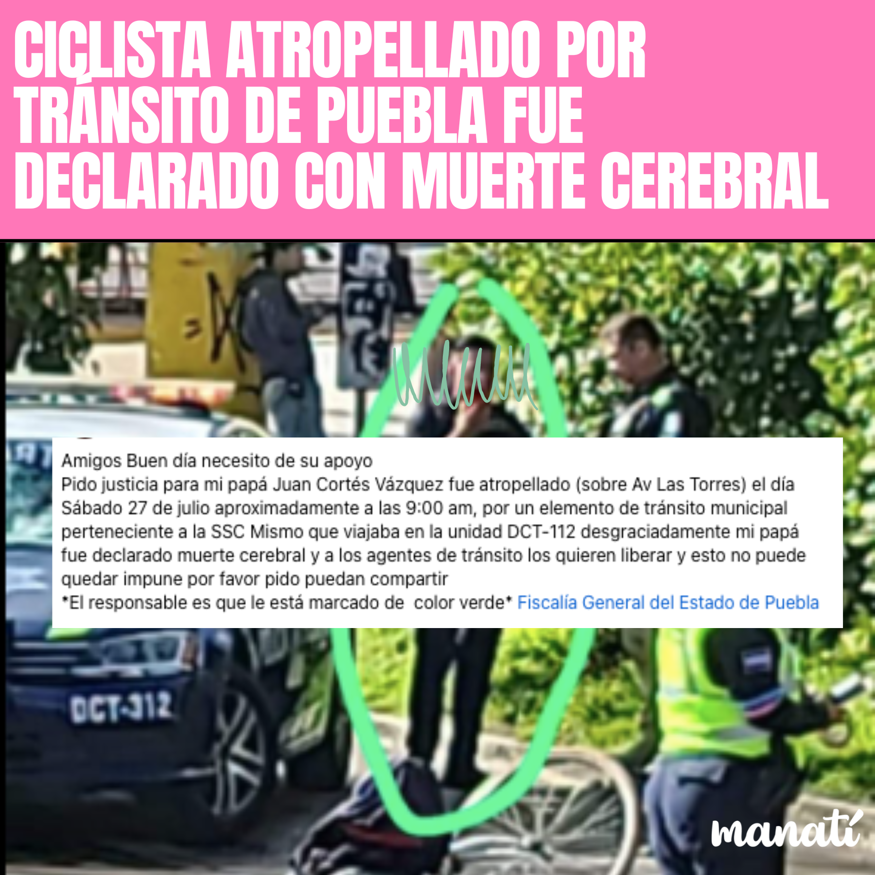 ciclista muerte cerebral puebla