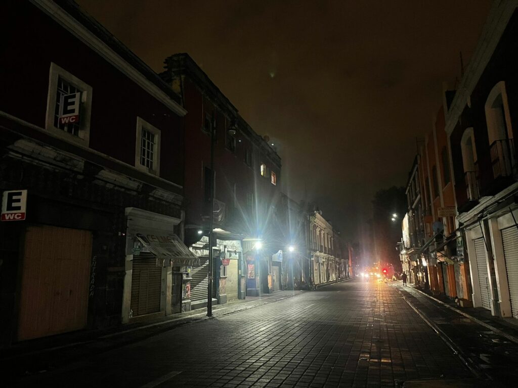 calles del centro sin luz