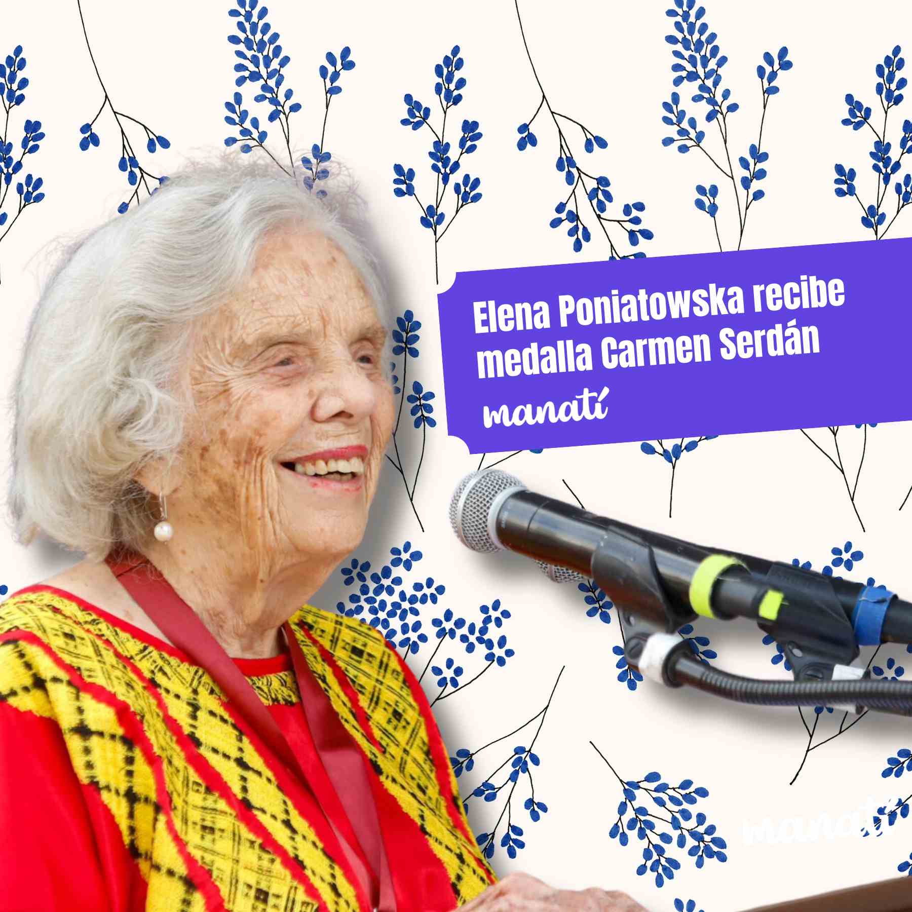 elena poniatowska recibe medalla carmen serdán.