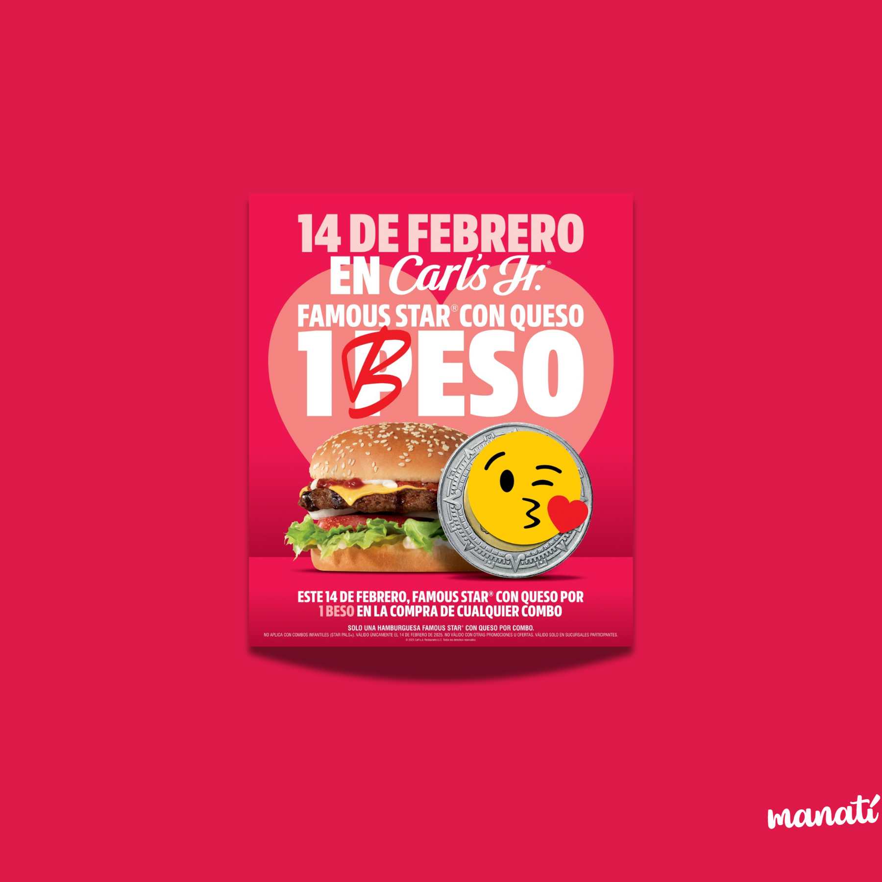 carls jr regalará hamburguesas el 14 de fberero