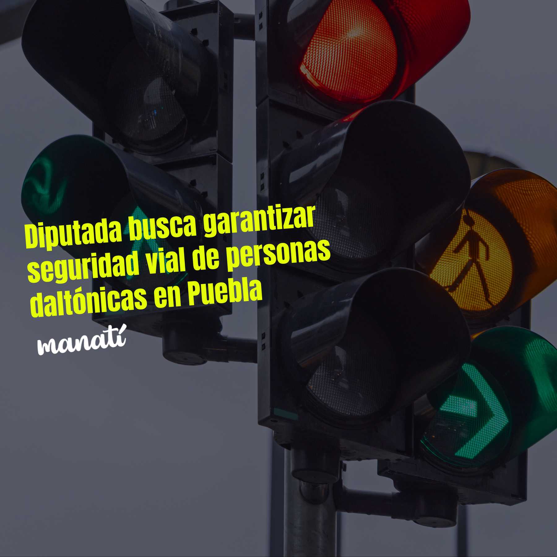 Diputada busca garantizar seguridad vial de personas daltónicas en Puebla