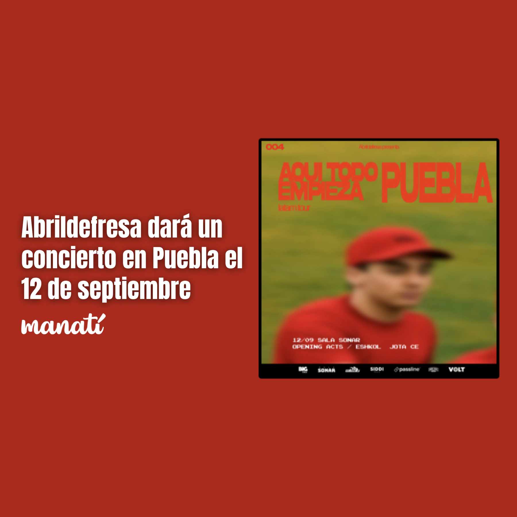 Abrildefresa dará un concierto en Puebla el 12 de septiembre