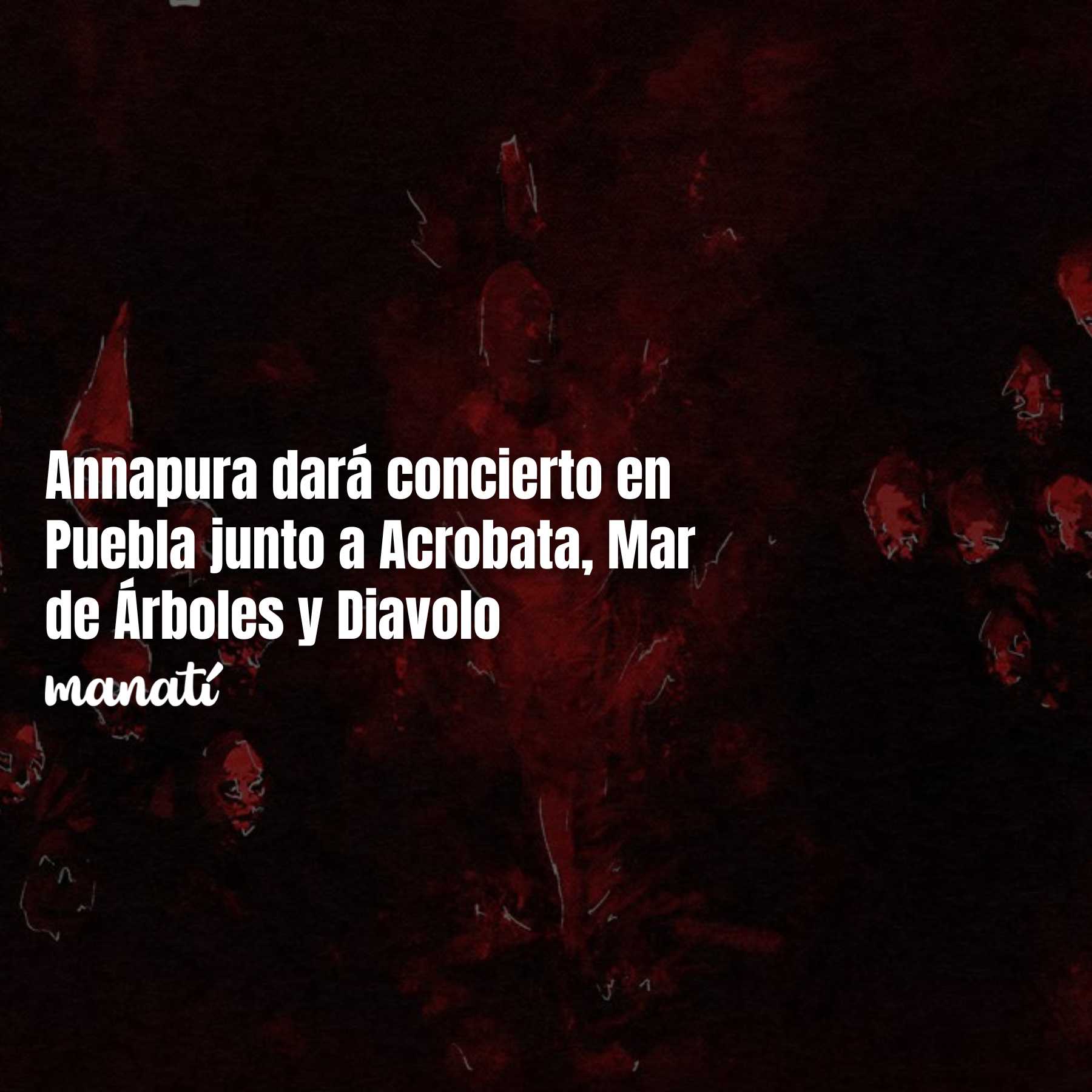 Annapura dará concierto en Puebla junto a Acrobata, Mar de Árboles y Diavolo