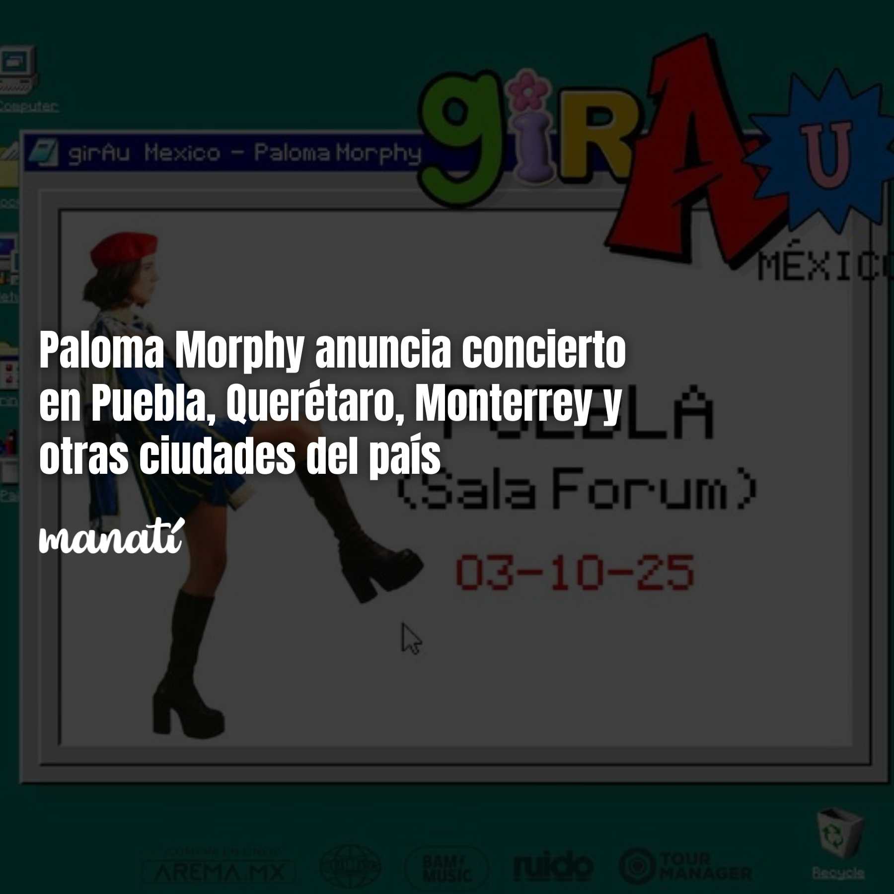 Paloma Morphy anuncia concierto en Puebla, Querétaro, Monterrey y otras ciudades del país