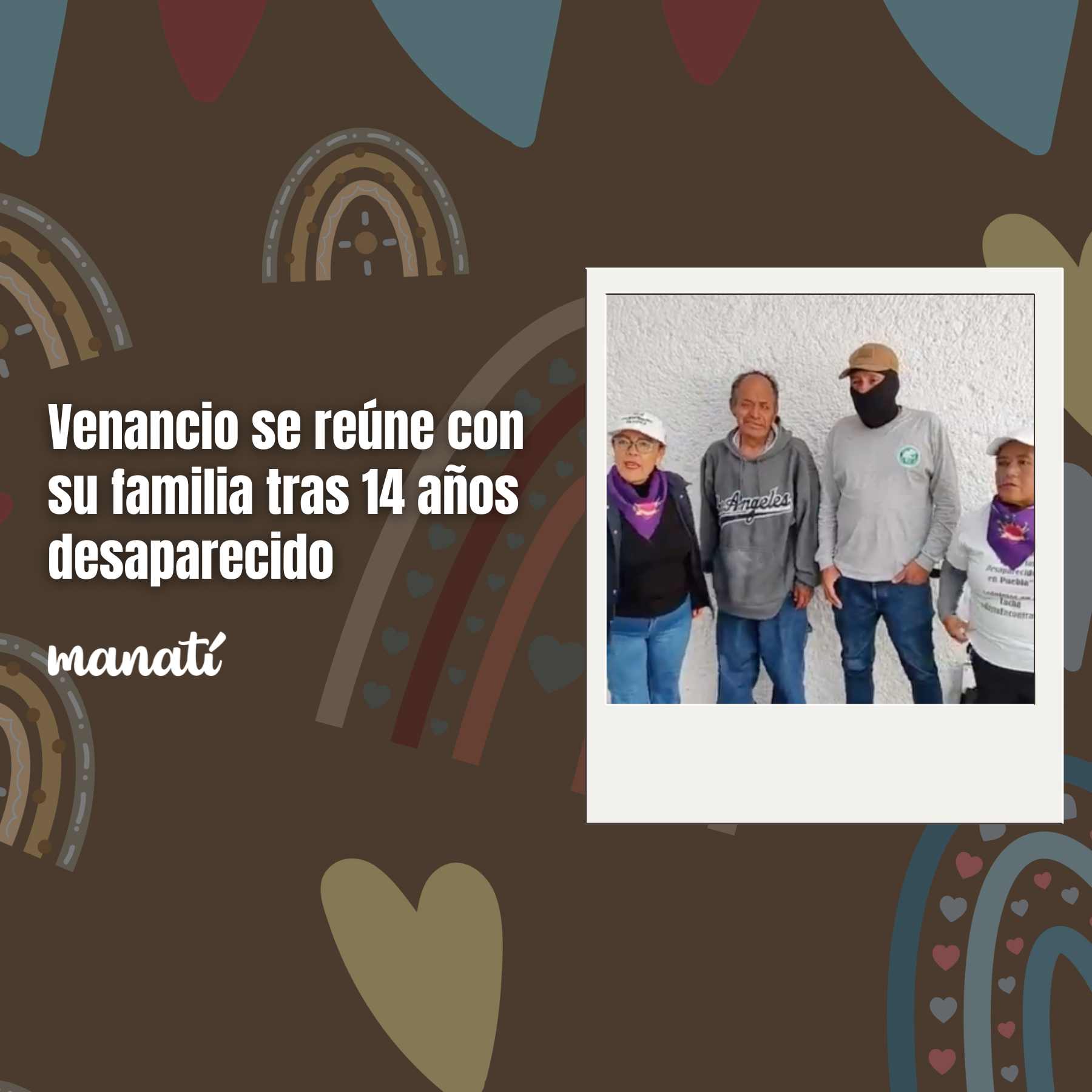Venancio se reúne con su familia tras 14 años desaparecido.
