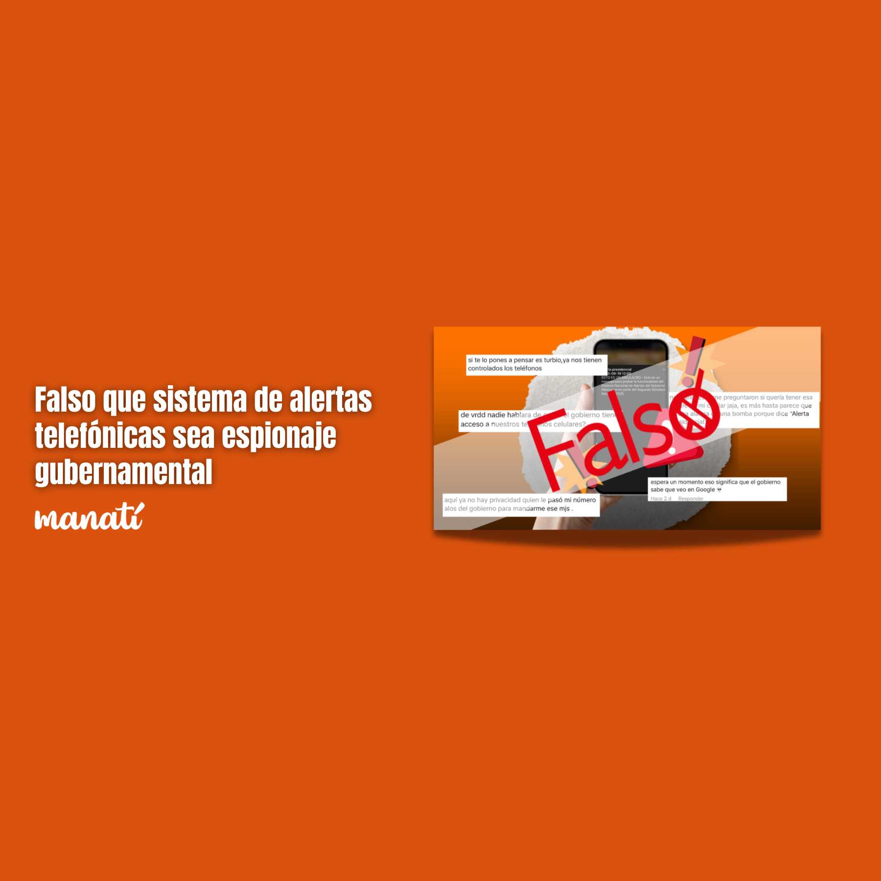 Falso que sistema de alertas telefónicas sea espionaje gubernamental