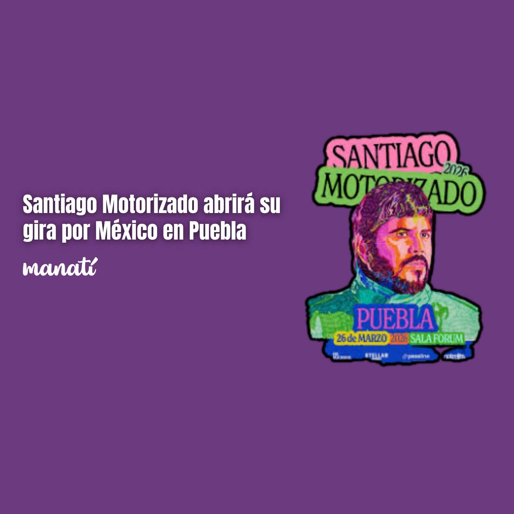 Santiago Motorizado abrirá su gira por México en Puebla