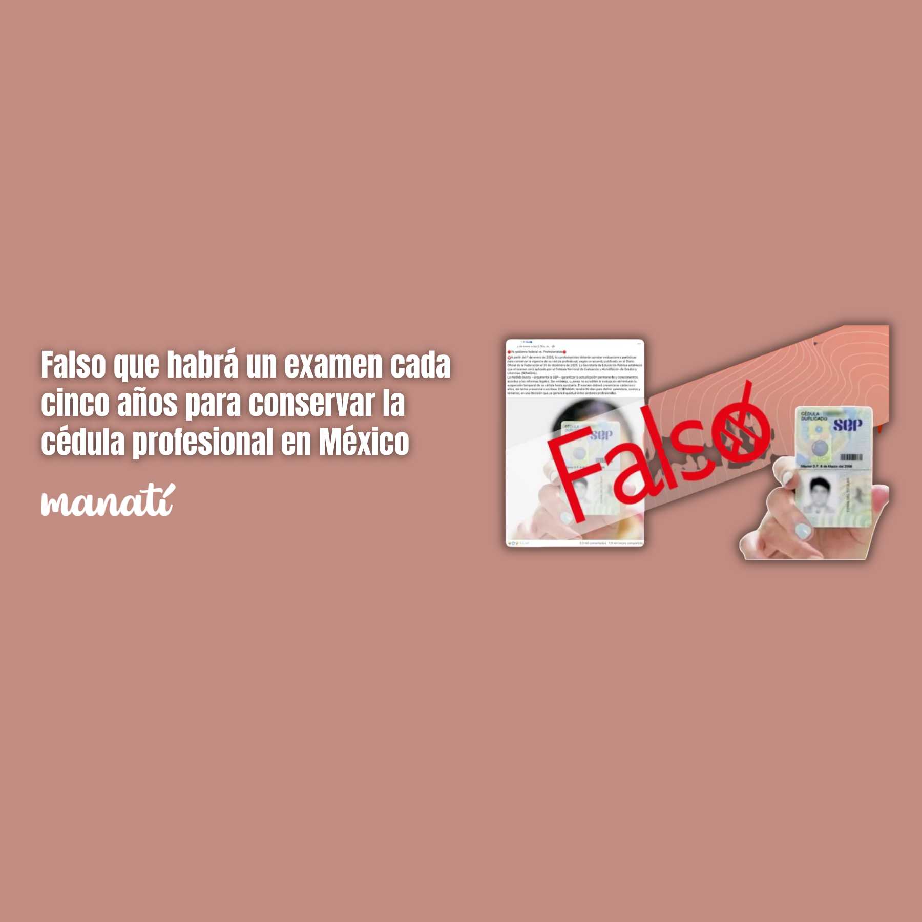 examen cada cinco años para conservar la cédula