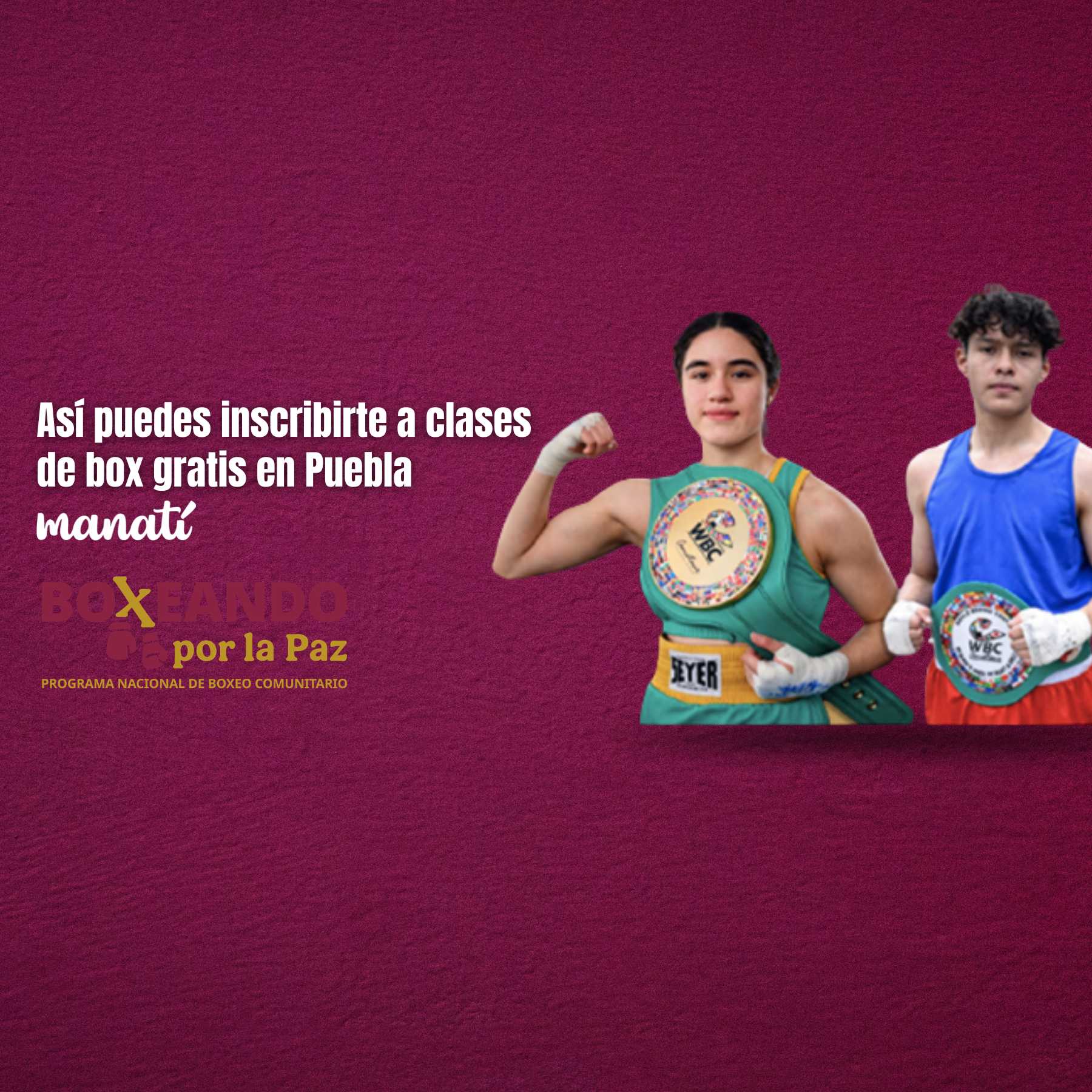 El gobierno de México anunció el programa Boxeando por la Paz; brindarán clases gratis de box en Puebla y otras partes del país.